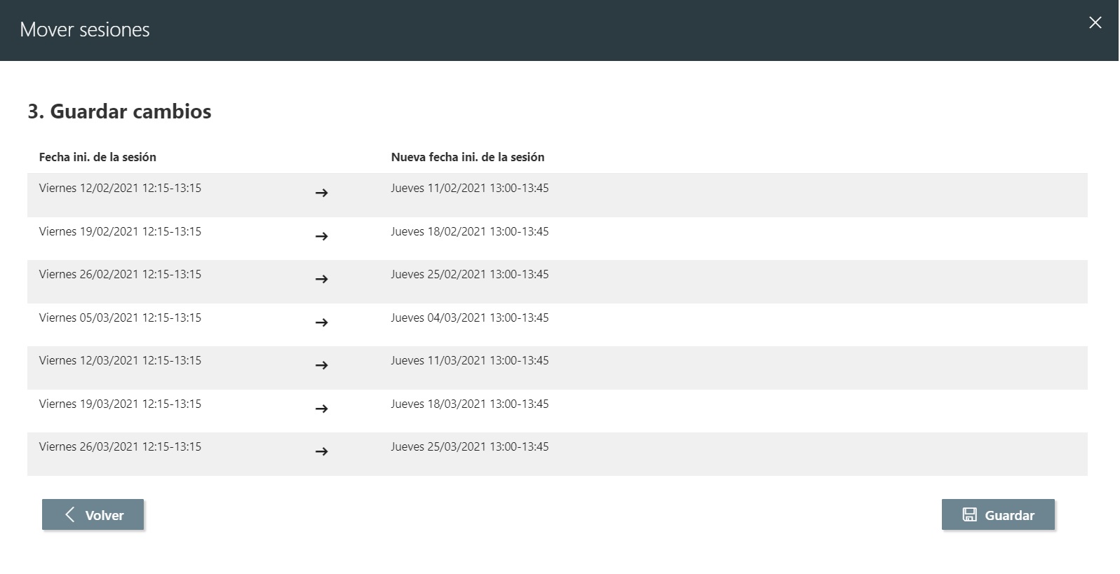 Mover sesiones paso 3